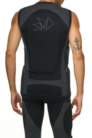 Sleeveless motorcycle base layer with removable protectors