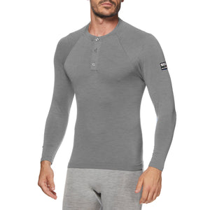 Maglia Henley in lana Merino con bottoncini