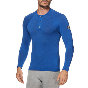 Maglia Henley in lana Merino con bottoncini