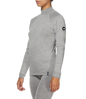 Merino wool long-sleeve mock neck