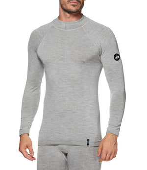 Merino wool long-sleeve mock neck