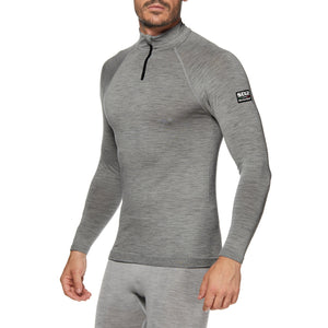 Maglia a maniche lunghe in lana Merino con lupetto e zip