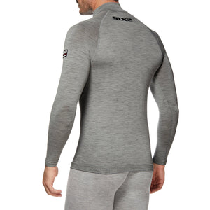 Maglia a maniche lunghe in lana Merino con lupetto e zip