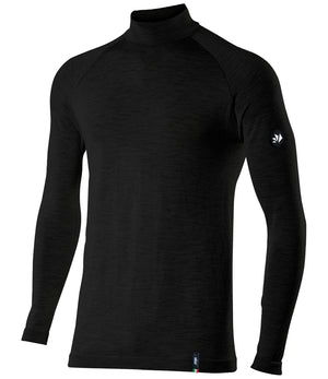 Merino wool long-sleeve mock neck