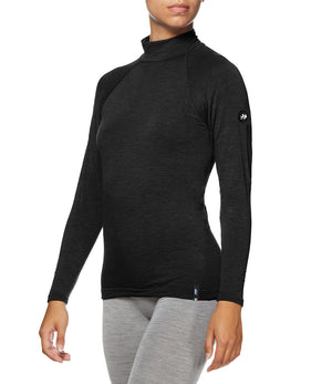 Merino wool long-sleeve mock neck