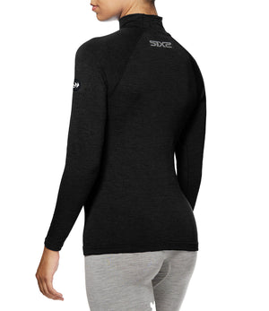 Merino wool long-sleeve mock neck