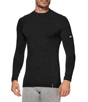 Merino wool long-sleeve mock neck