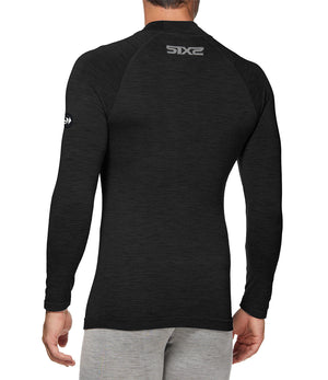 Merino wool long-sleeve mock neck