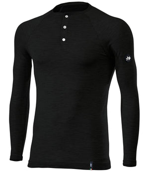 Maglia Henley in lana Merino con bottoncini