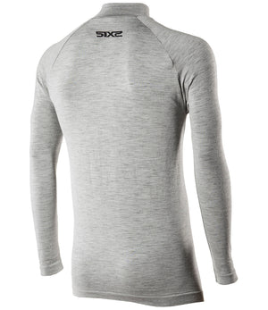 Merino wool long-sleeve mock neck