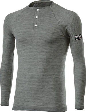 Maglia Henley in lana Merino con bottoncini