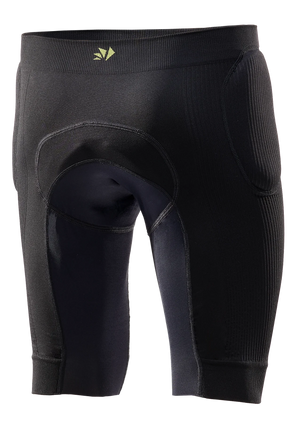 Technical shorts with chamois and removable protections