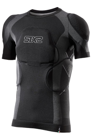 Short-sleeve motorcycle base layer with removable protectors