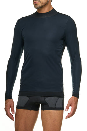 4-season windproof long-sleeve mock neck